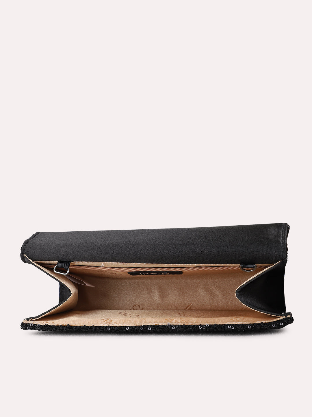 Womens Black Fashion Bags With Magnet Lock For Party Use