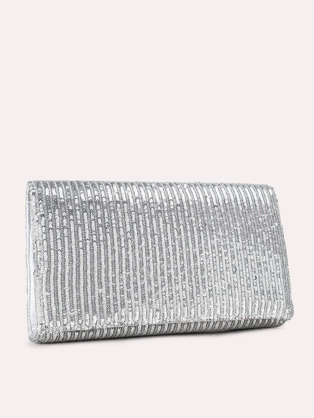 Womens Silver Fashion Bags With Magnet Lock For Party