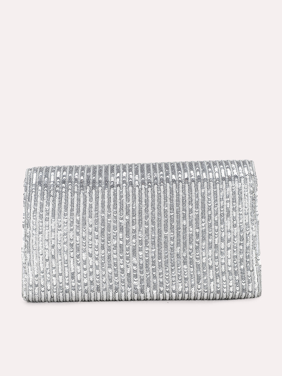 Womens Silver Fashion Bags With Magnet Lock For Party