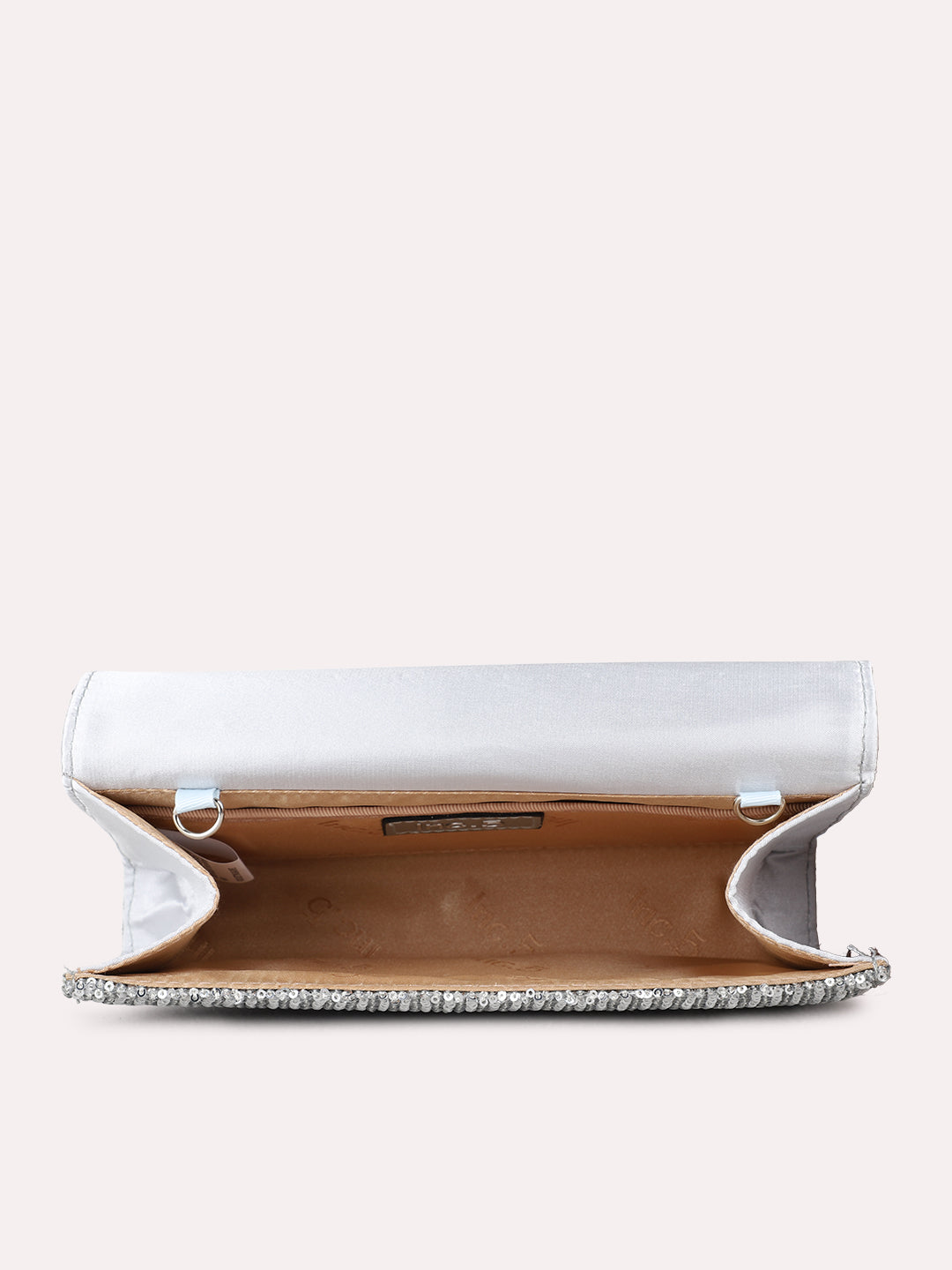 Womens Silver Fashion Bags With Magnet Lock For Party