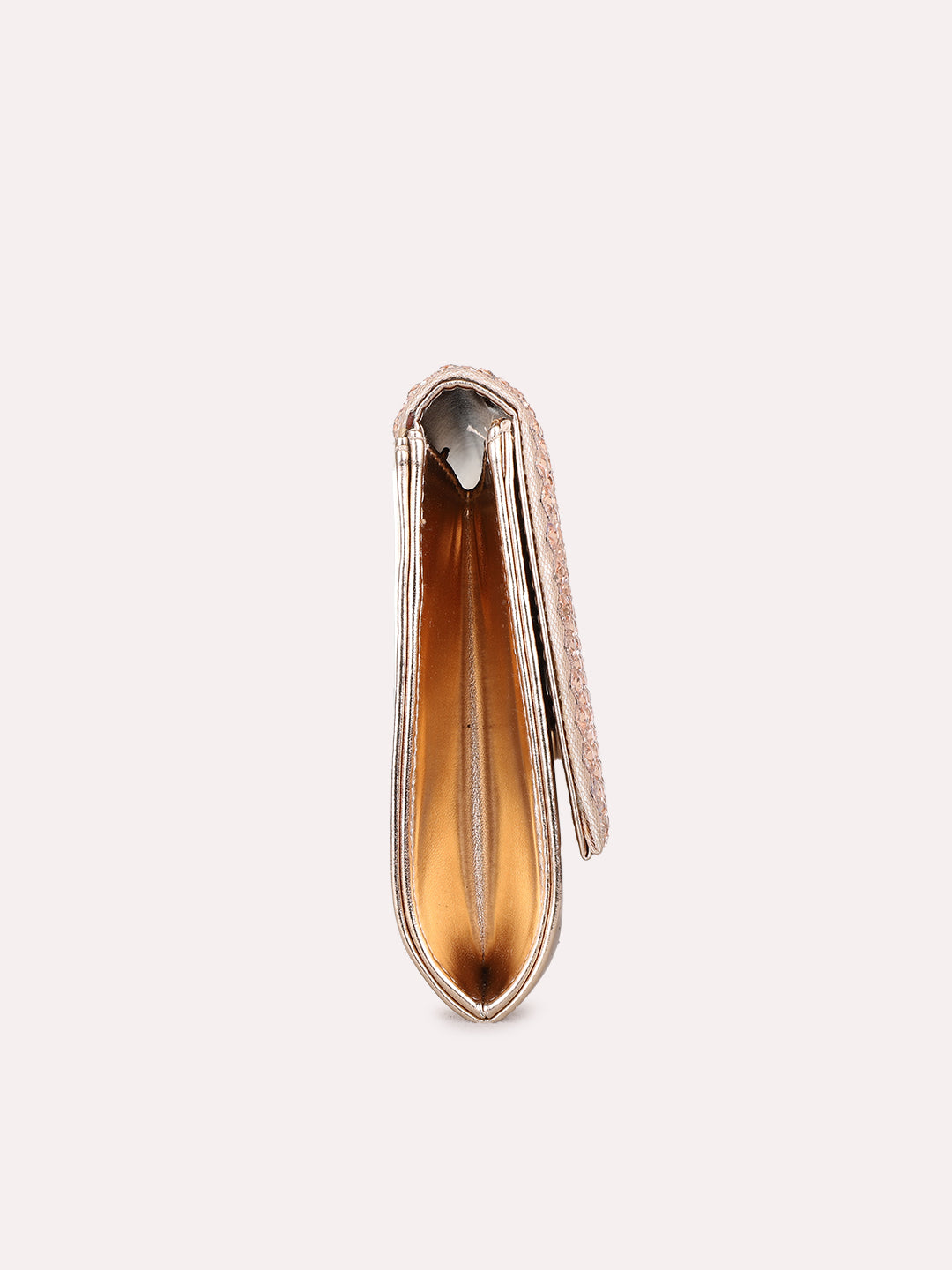 Womens Rose Gold Fashion Bags With Magnet Lock For Party Use