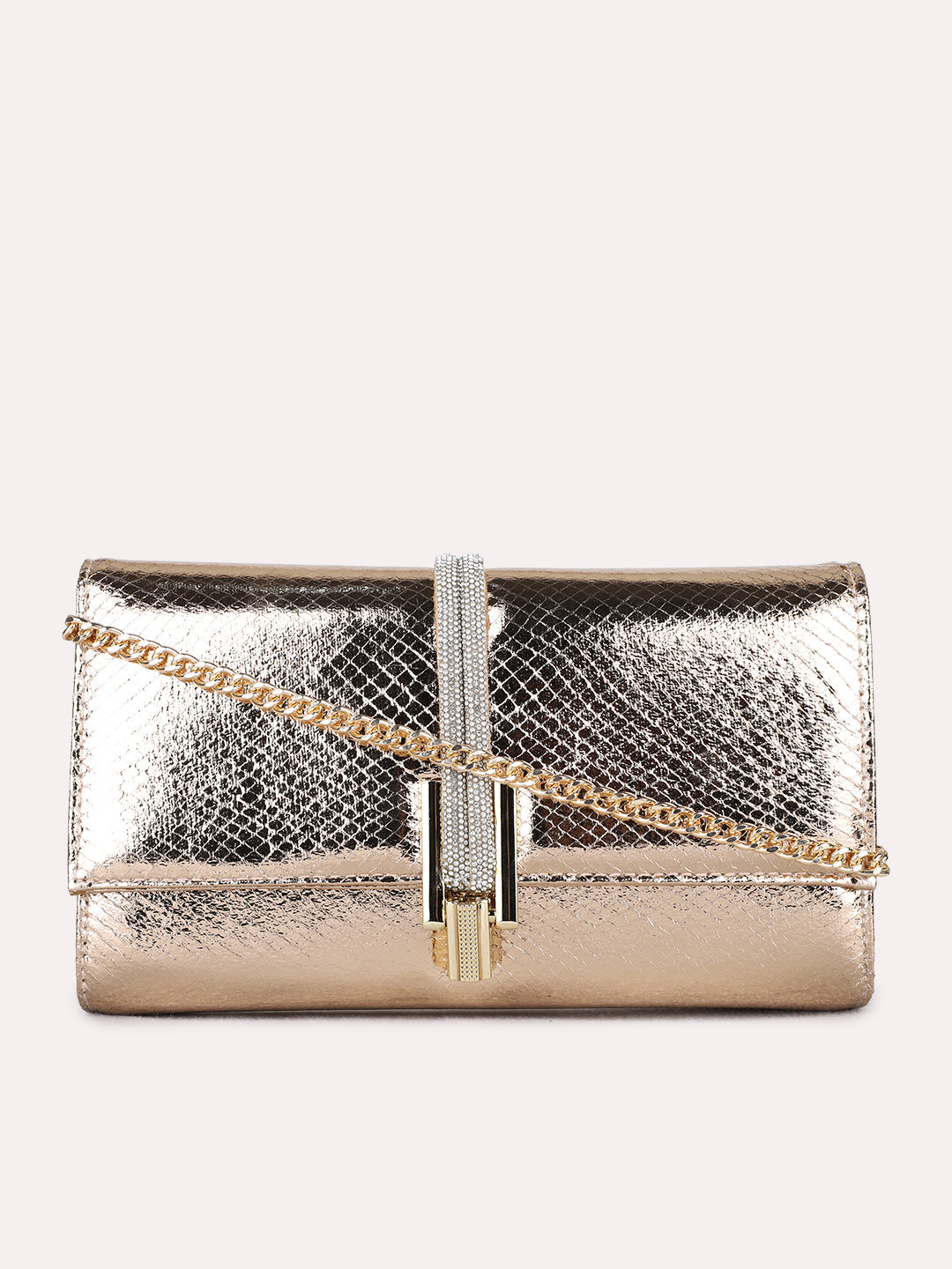 Womens Champagne Fashion Bags With Twist Lock For Party Use