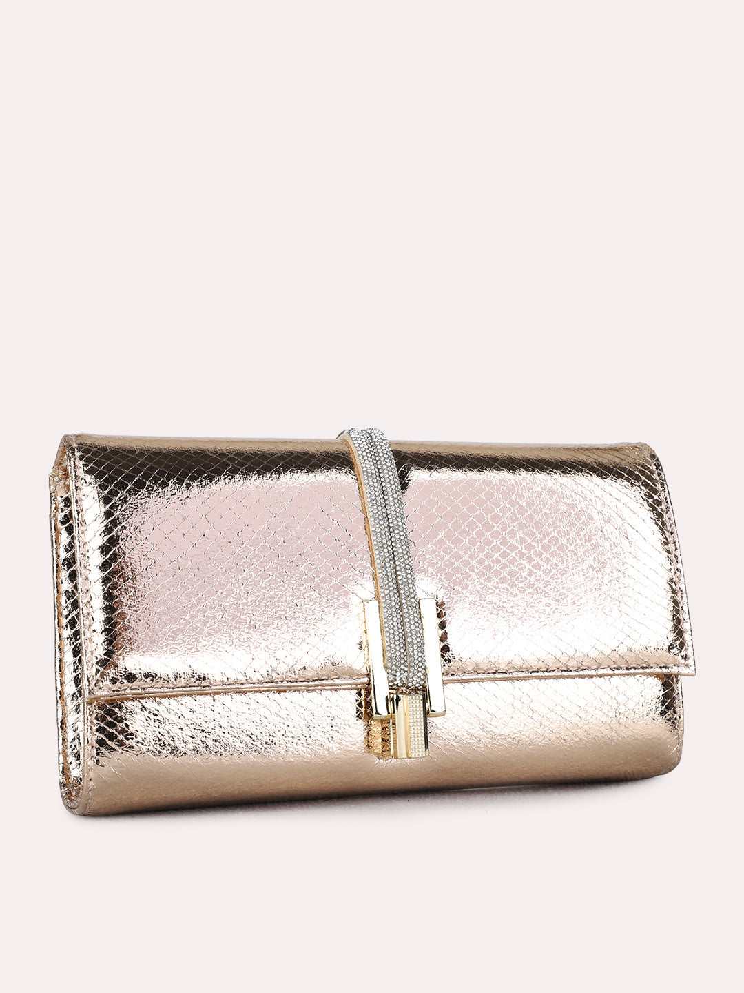 Womens Champagne Fashion Bags With Twist Lock For Party Use