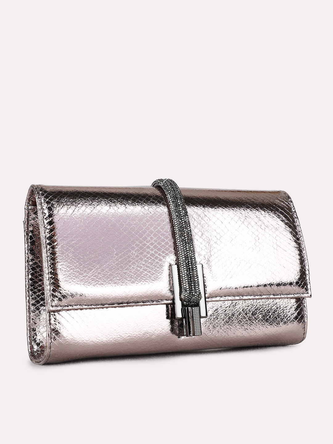 Womens Metallic Fashion Bags With Twist Lock For Party Use
