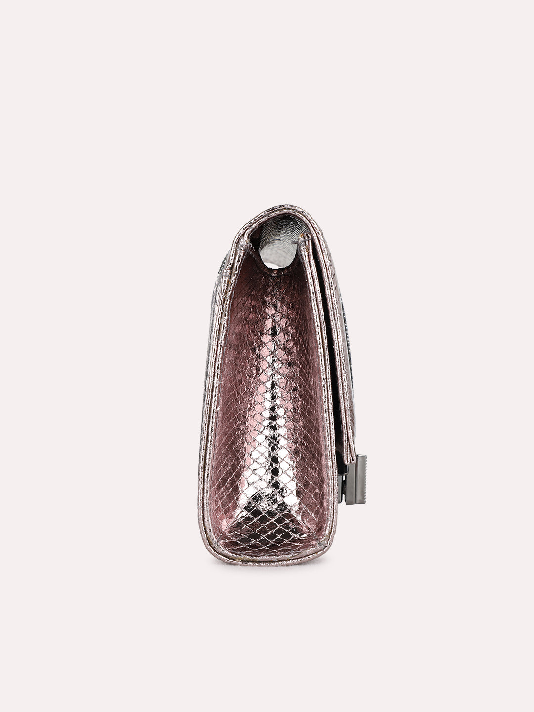 Womens Metallic Fashion Bags With Twist Lock For Party Use