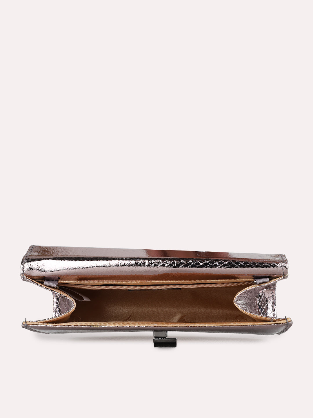 Womens Metallic Fashion Bags With Twist Lock For Party Use