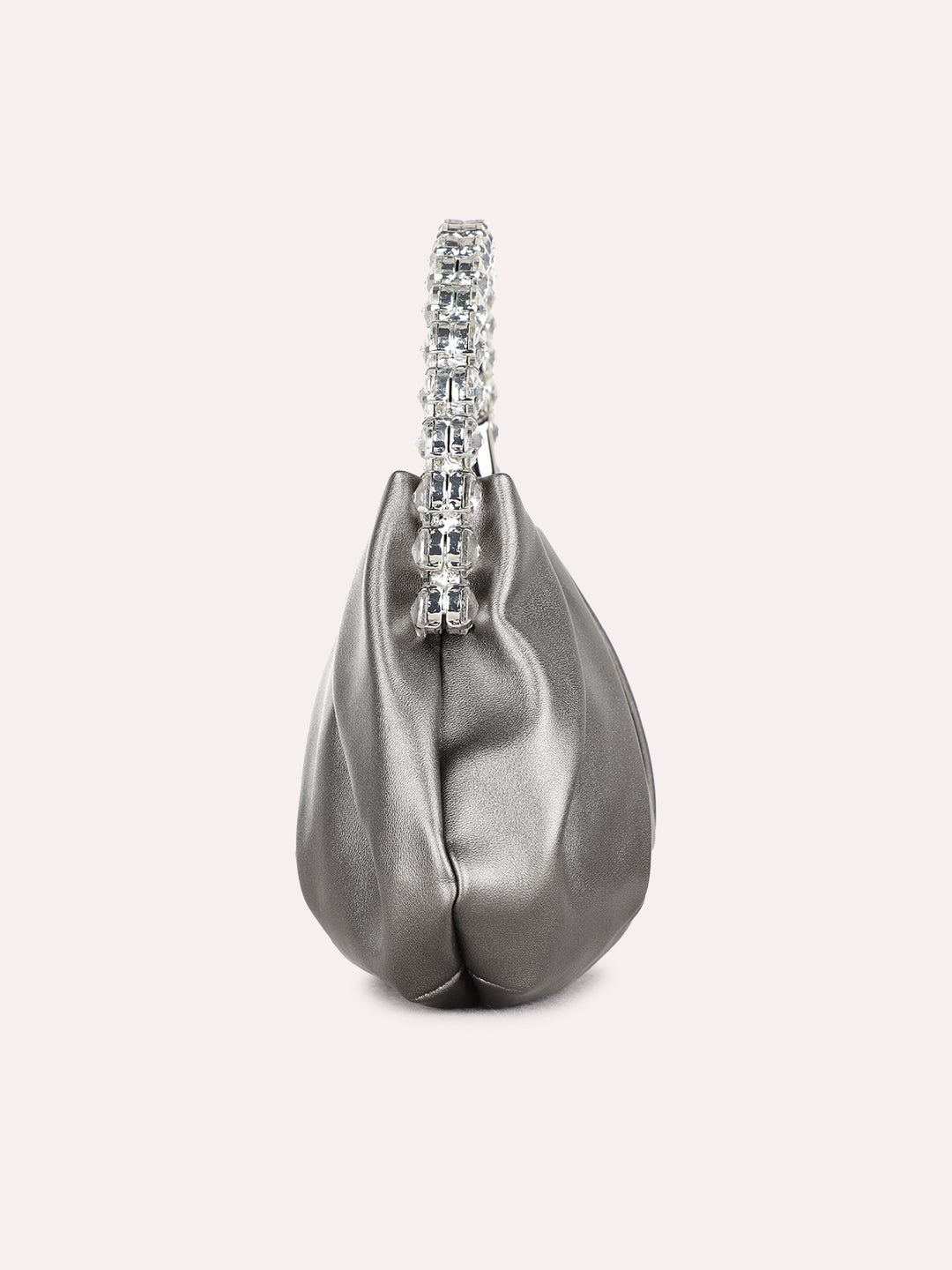 Womens Metallic Handbag With Zip Lock For Party Use