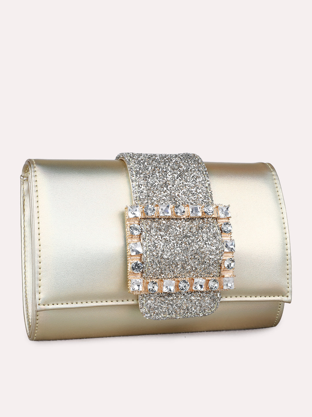 Womens Gold Fashion Bags With Magnet Lock For Party Use