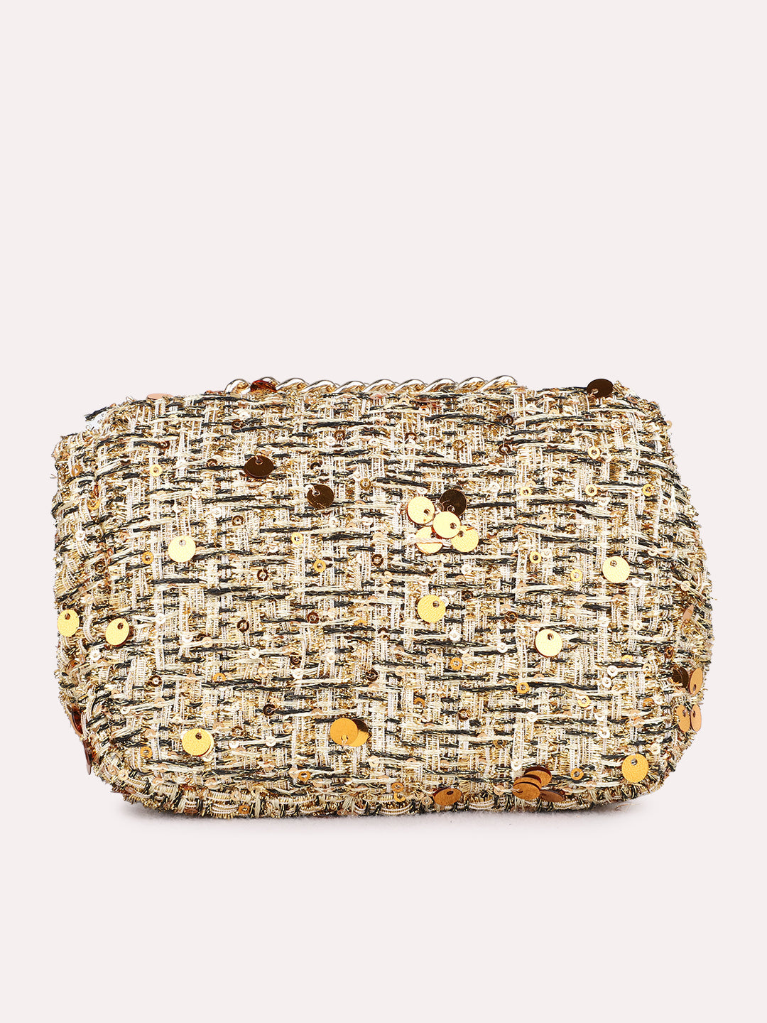 Womens Golden Clutches With Twist Lock For Party Use