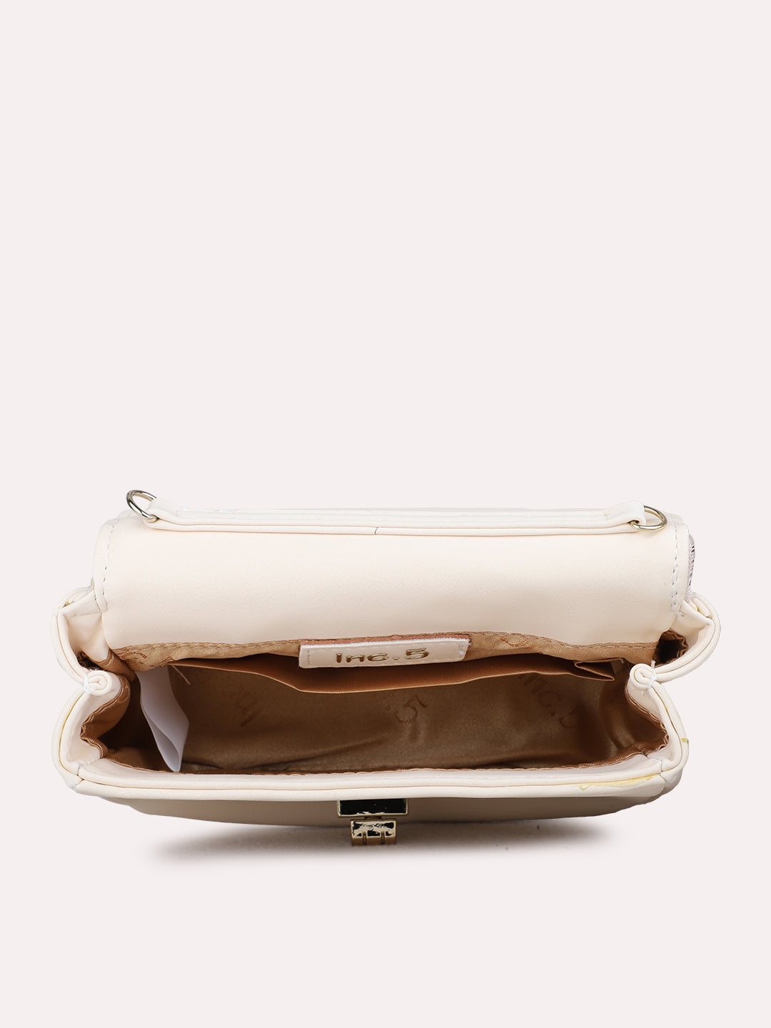 Womens Beige Clutches With Twist Lock For Party Use