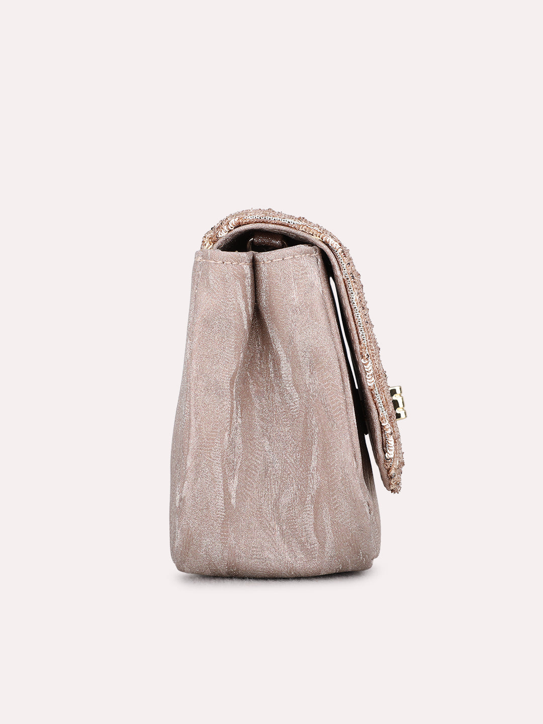 Womens Champagne Clutches With Twist Lock For Party Use