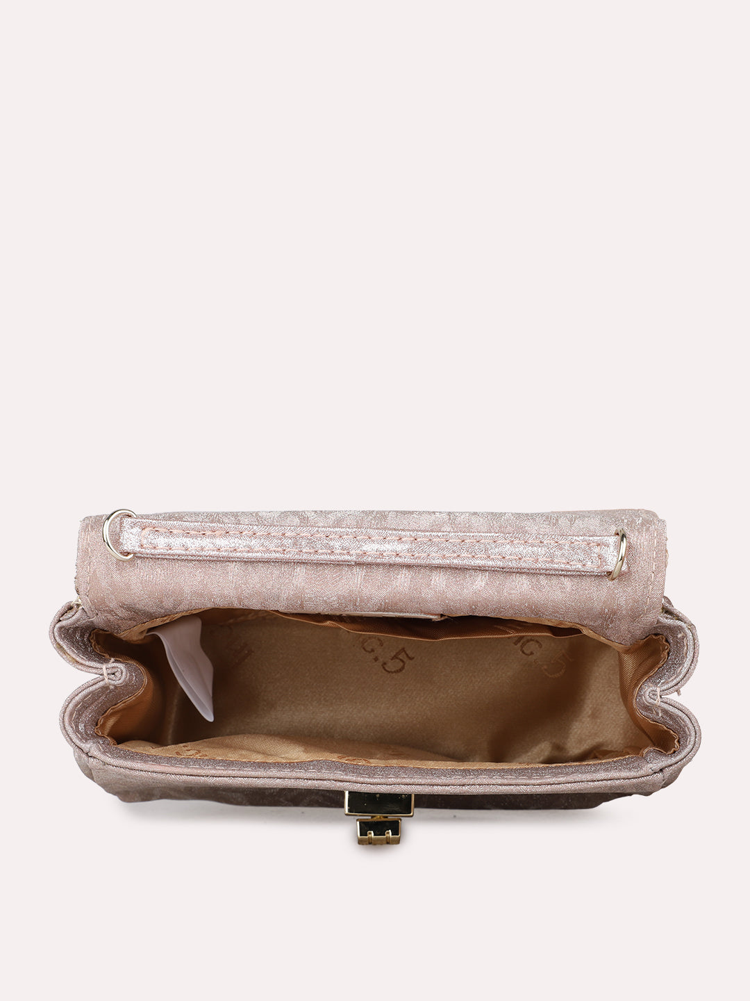 Womens Champagne Clutches With Twist Lock For Party Use