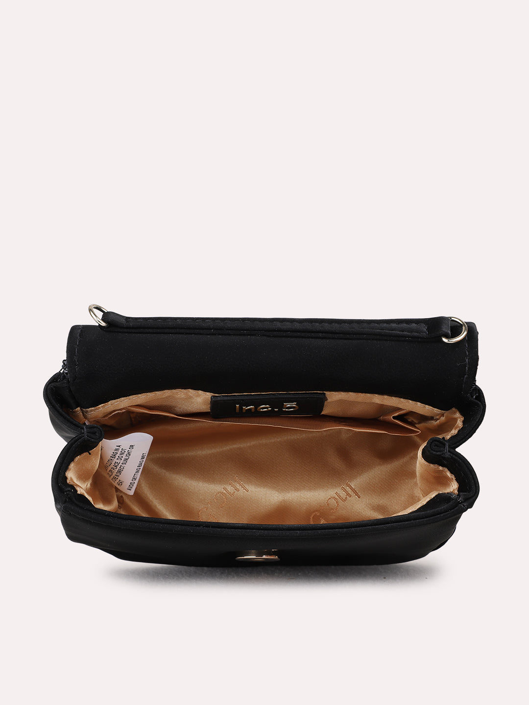 Womens Black Clutches With Magnet Lock For Party Use