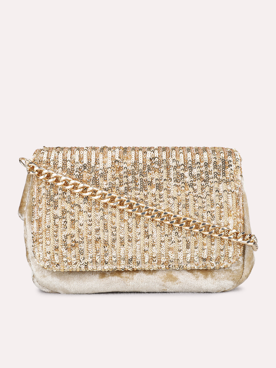 Womens Golden Clutches With Magnet Lock For Party Use