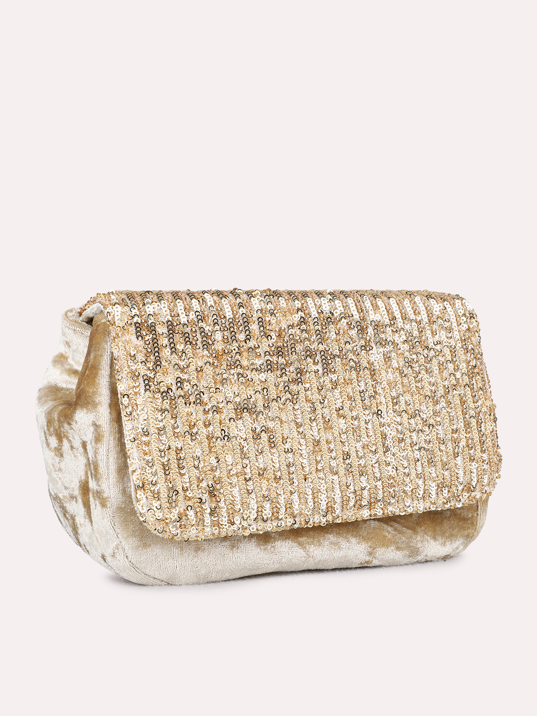 Womens Golden Clutches With Magnet Lock For Party Use