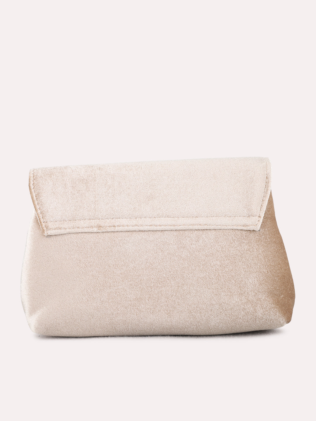 Womens Champagne Clutches With Magnet Lock For Party Use