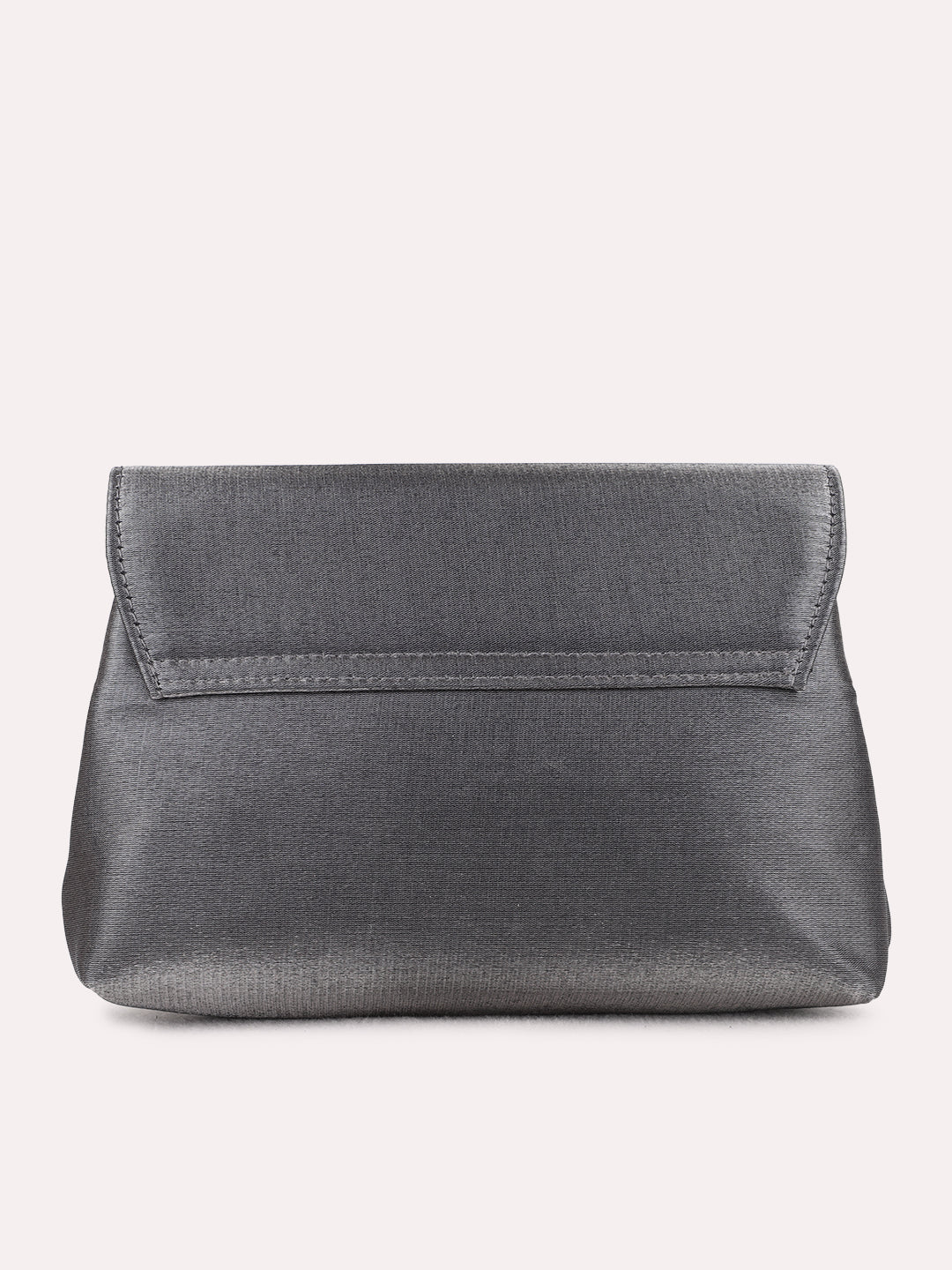 Womens Grey Clutches With Magnet Lock For Party Use