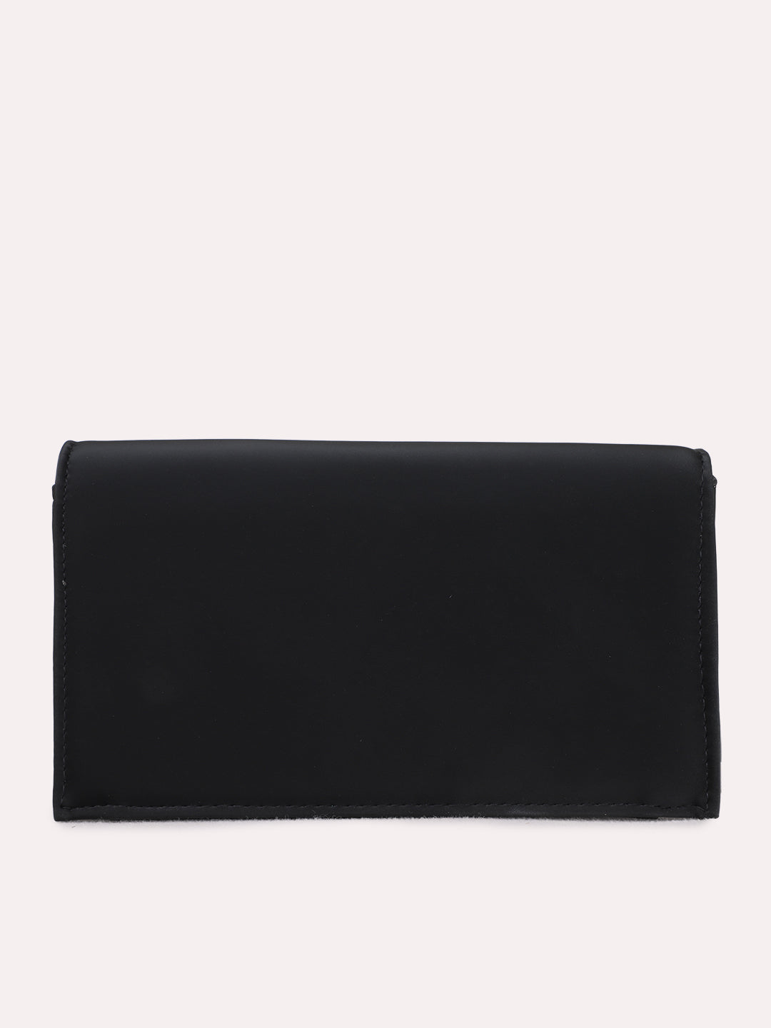 Womens Black Clutches With Magnet Lock For Party Use