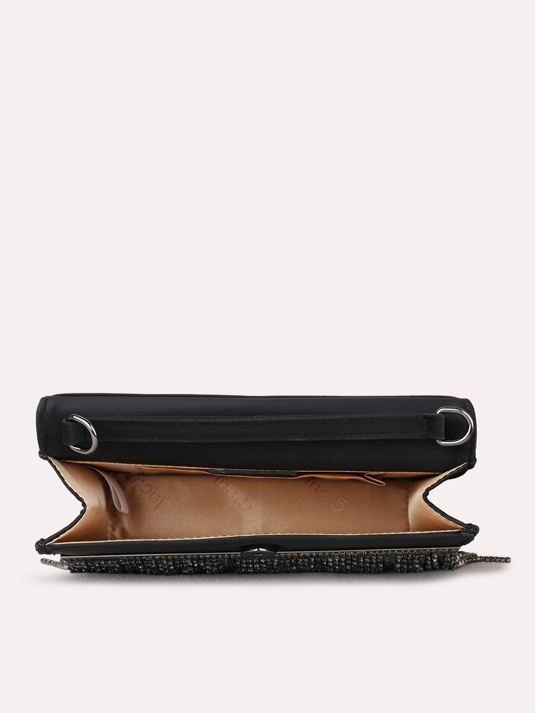 Womens Black Clutches With Magnet Lock For Party Use