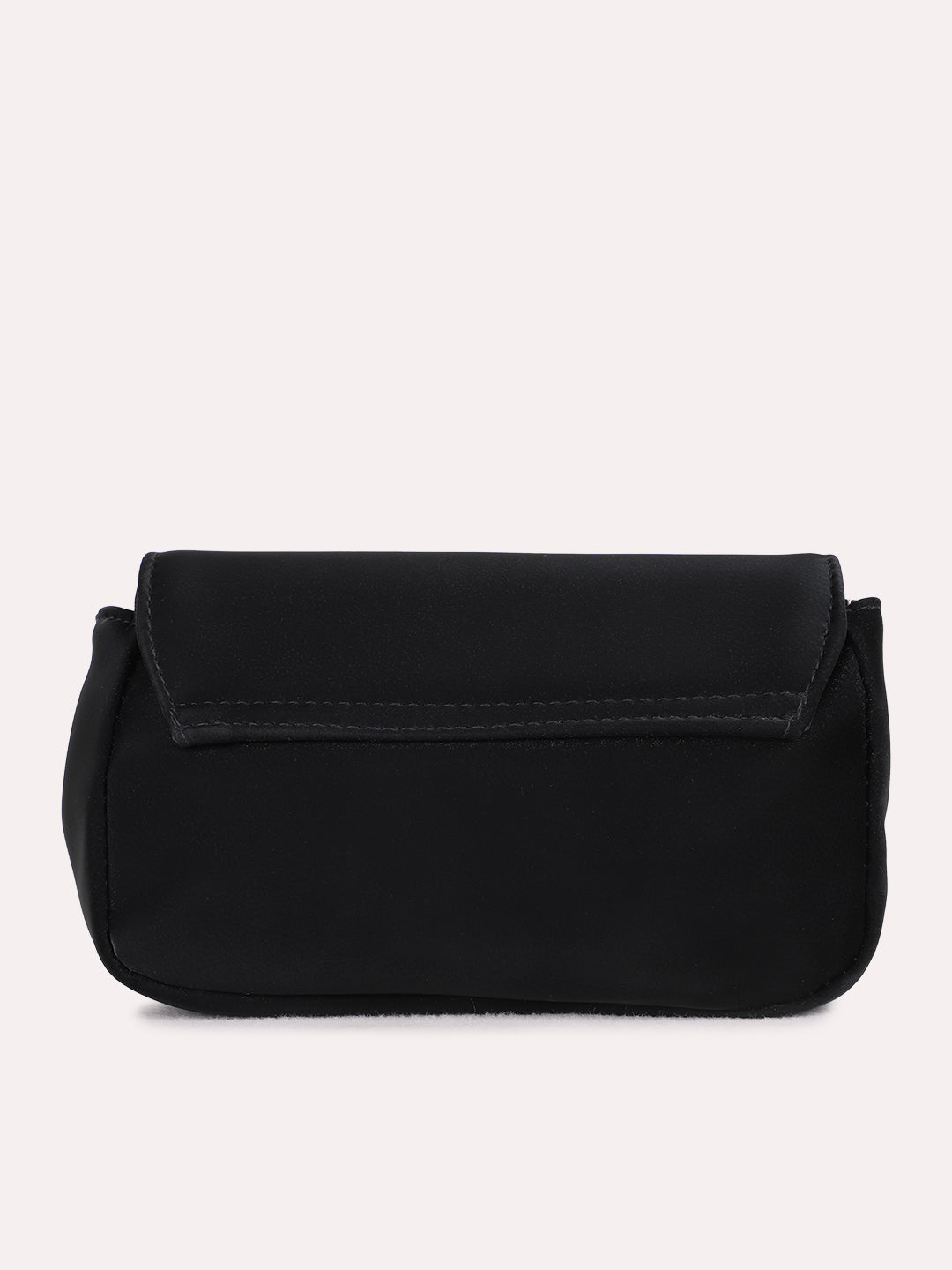 Womens Black Clutches With Magnet Lock For Party Use