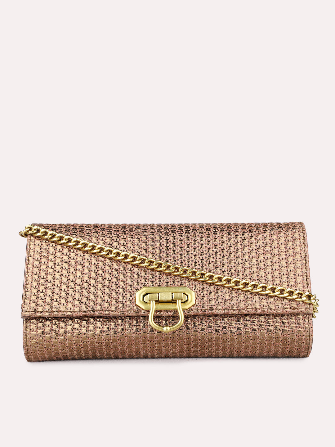 Womens Golden Clutches With Twist Lock For Party Use