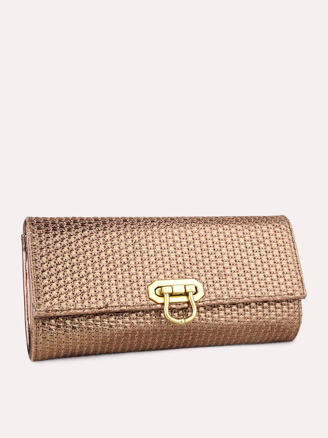 Womens Golden Clutches With Twist Lock For Party Use