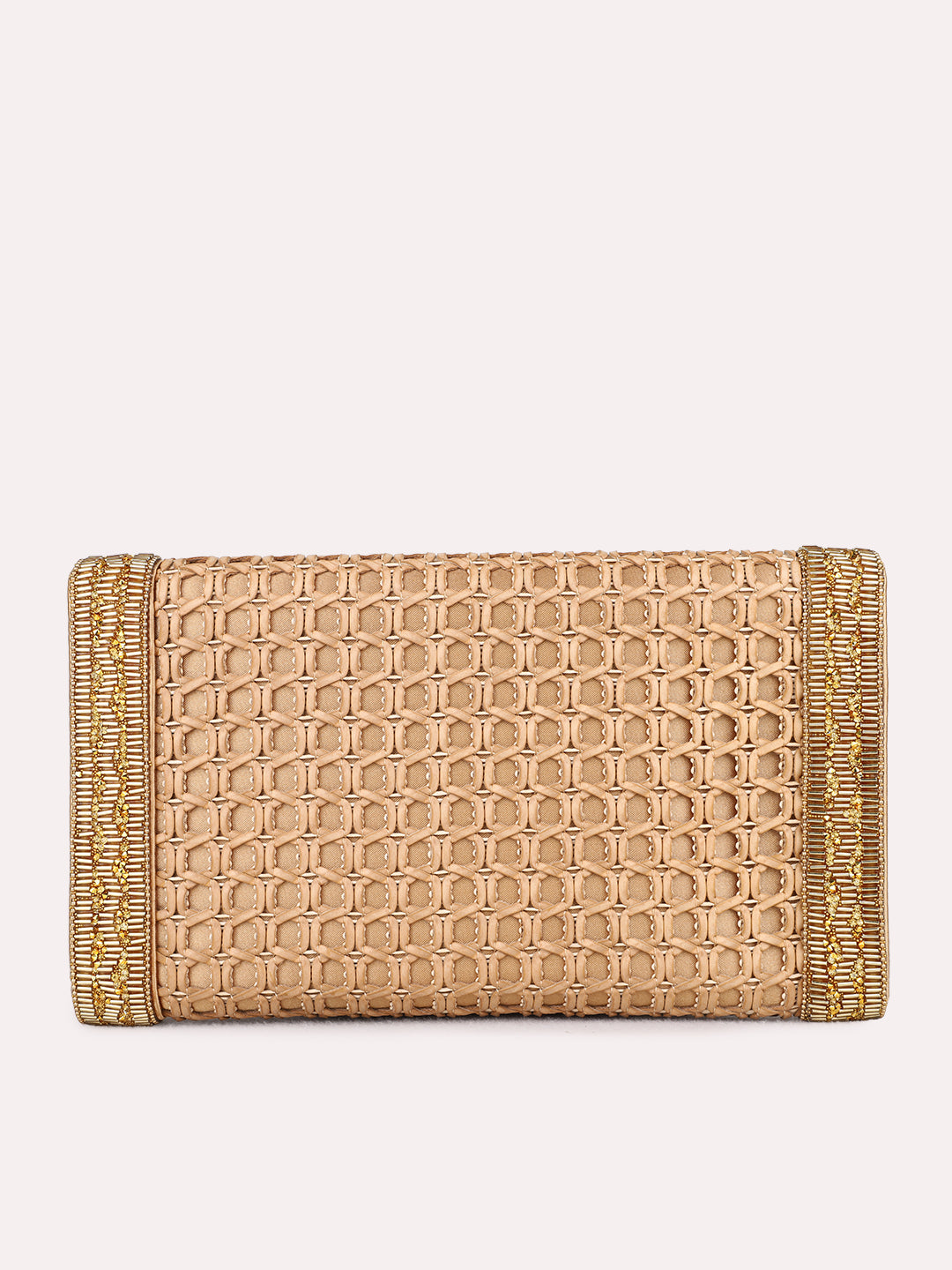 Womens Brown Clutches With Magnet Lock For Party Use