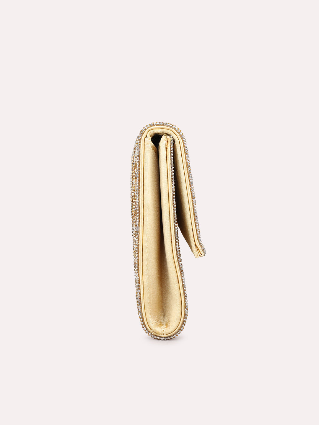 Womens Golden Clutches With Magnet Lock For Party Use