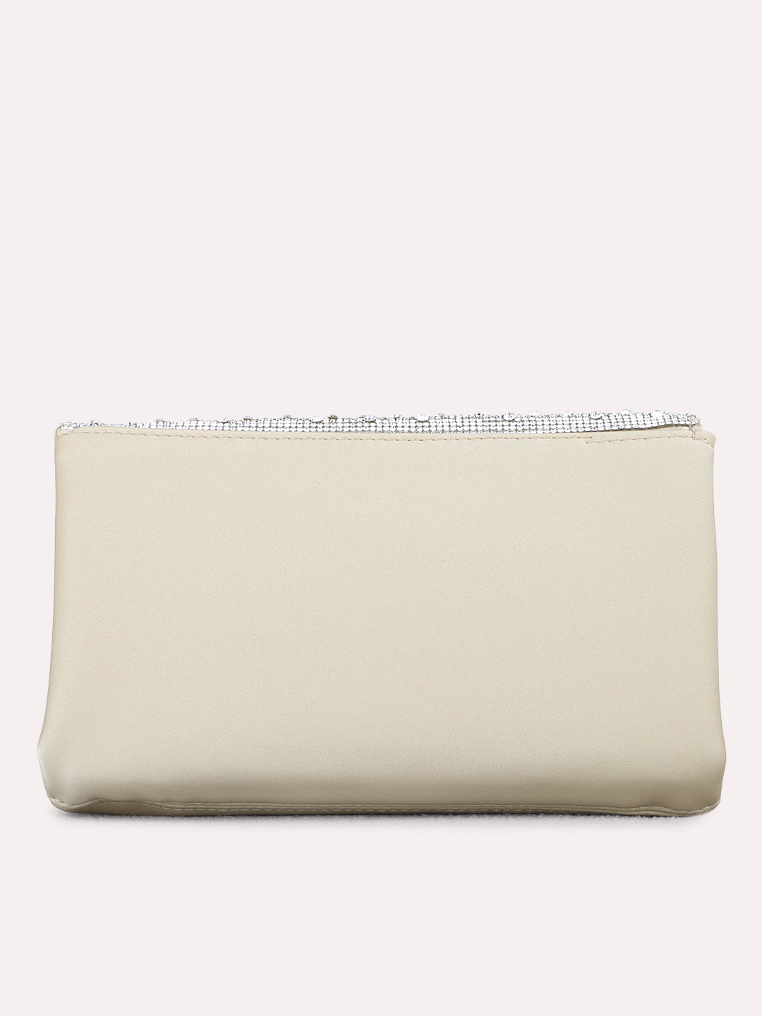 Women Golden Embellished Pattern Clutch Bag With Magnet Lock For Party