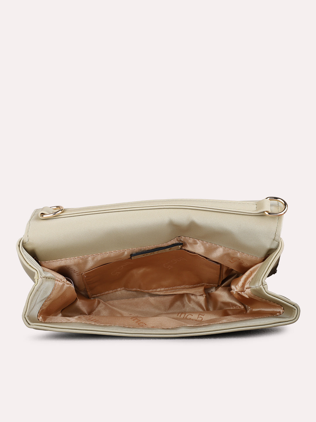 Women Golden Embellished Pattern Clutch Bag With Magnet Lock For Party