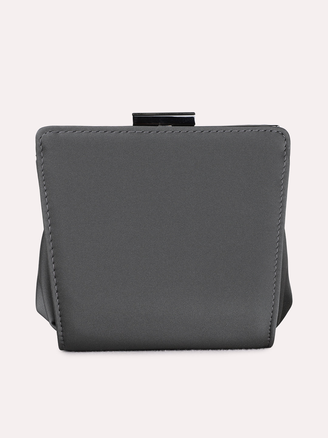 Women Grey Embellished Sling Bag With Push Lock For Party