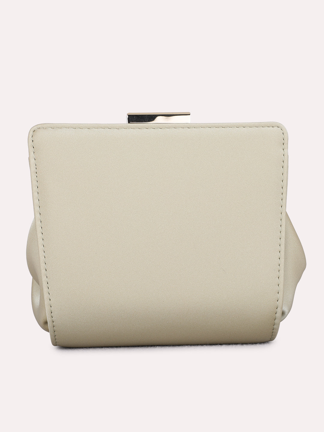 Women Golden Embellished Sling Bag With Push Lock For Party
