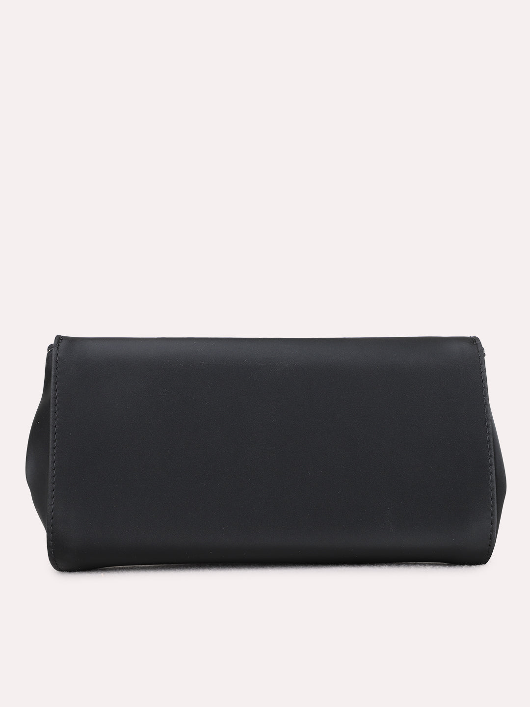 Women Black Solid Sling Bag With Twist Lock For Party