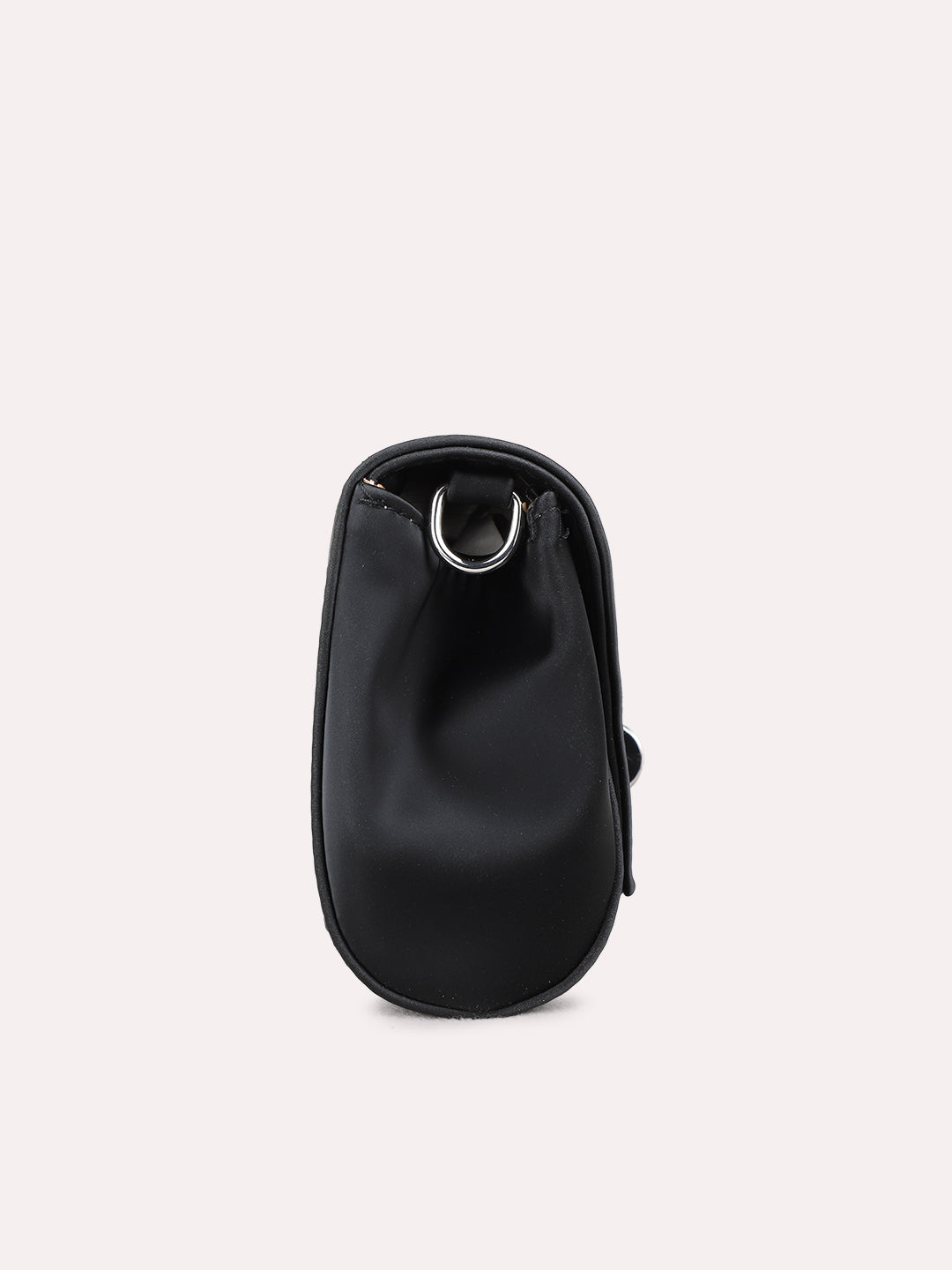 Women Black Solid Sling Bag With Twist Lock For Party