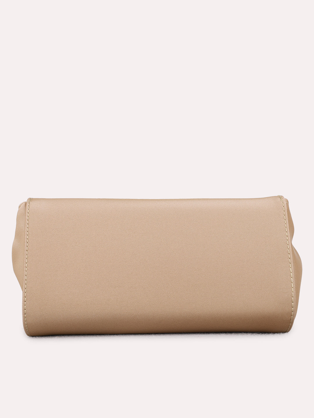 Women Golden Solid Sling Bag With Twist Lock For Party