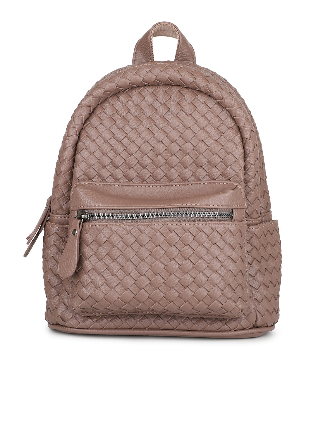 Women Brown Textured Mini Backpack