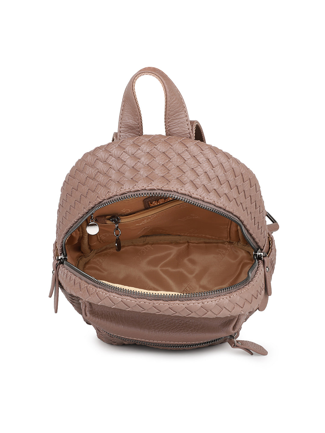 Women Brown Textured Mini Backpack