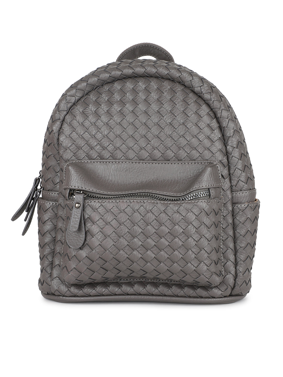 Women Grey Textured Mini Backpack