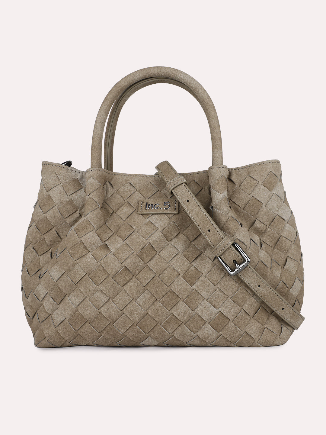 Womens Olive Casual Textured Handbag With Zip Lock