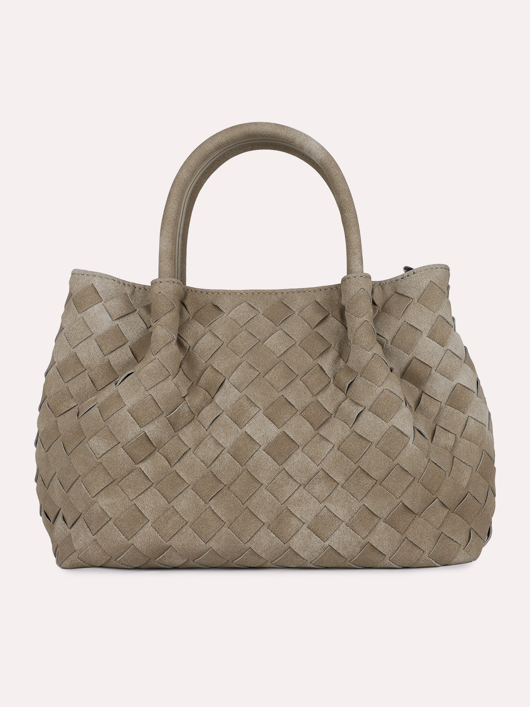 Womens Olive Casual Textured Handbag With Zip Lock