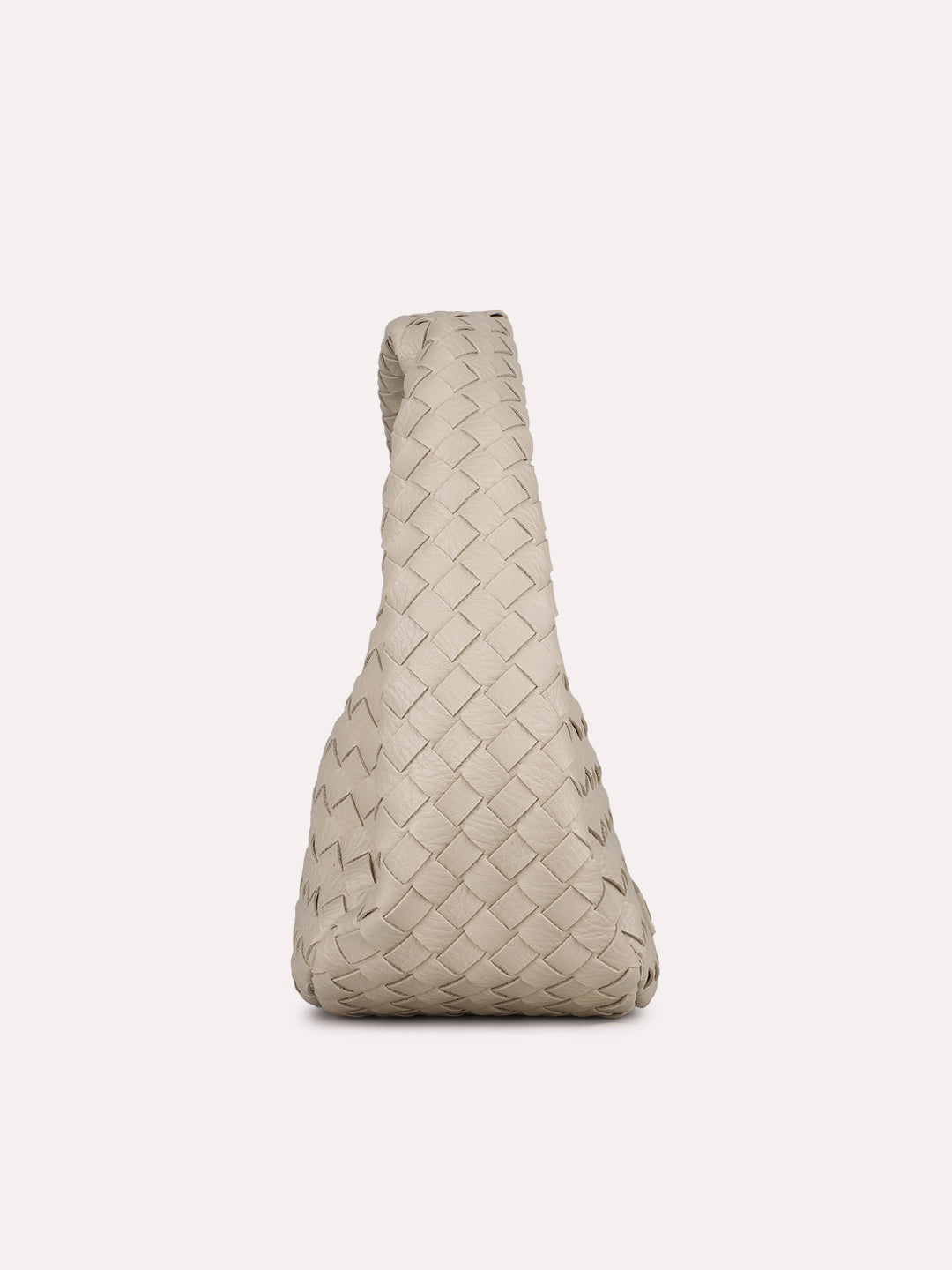 Womens Beige Party Textured Handbag With Zipper