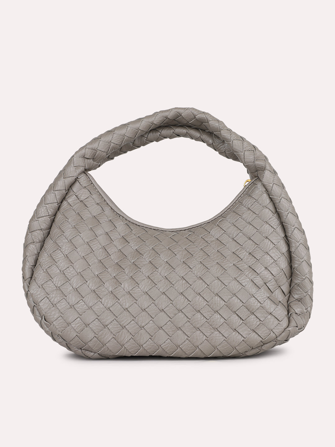 Womens Grey Party Textured Pattern Handbag With Zip Lock