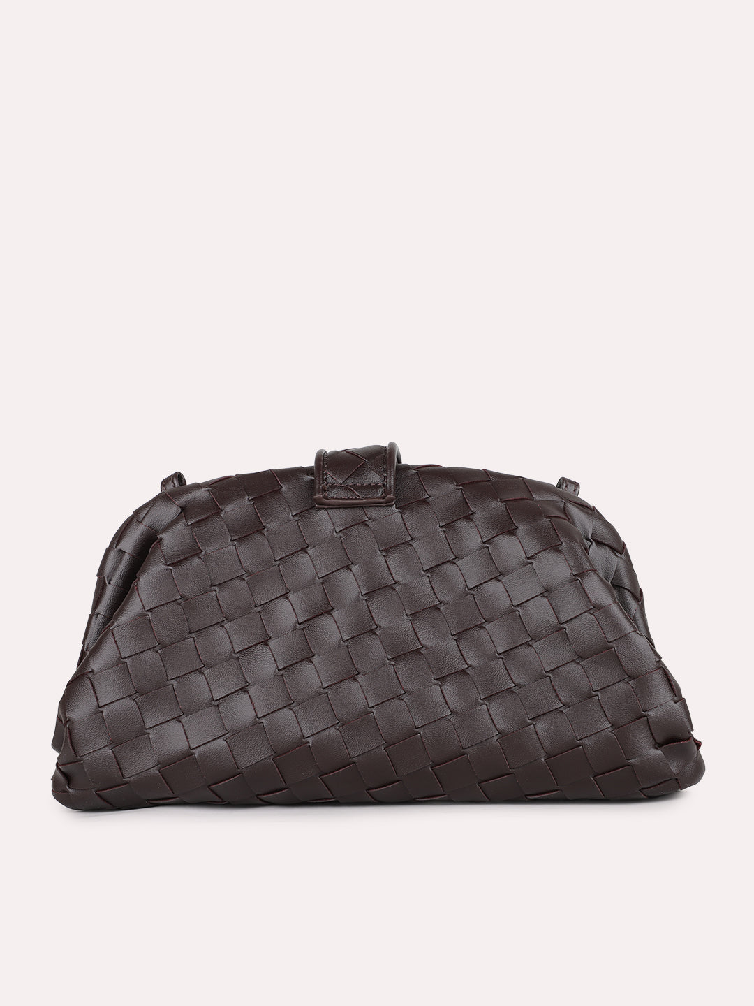 Womens Coffee Brown Textured Sling Bag With Magnet Lock