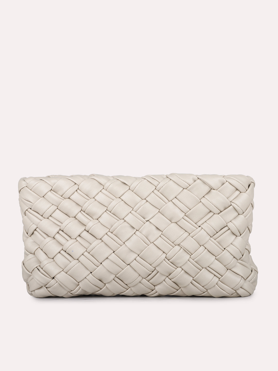 Womens Beige Textured Sling Bag With Zip Lock