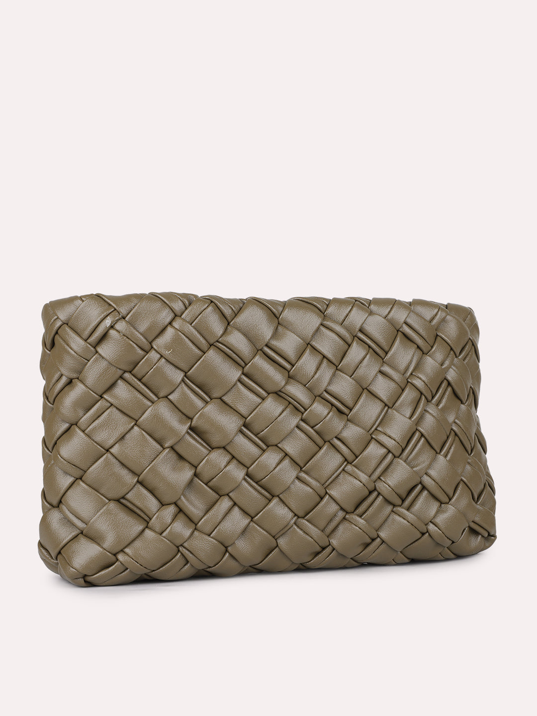 Womens Green Textured Sling Bag With Zip Lock