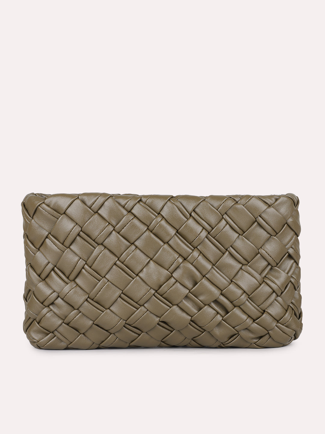 Womens Green Textured Sling Bag With Zip Lock