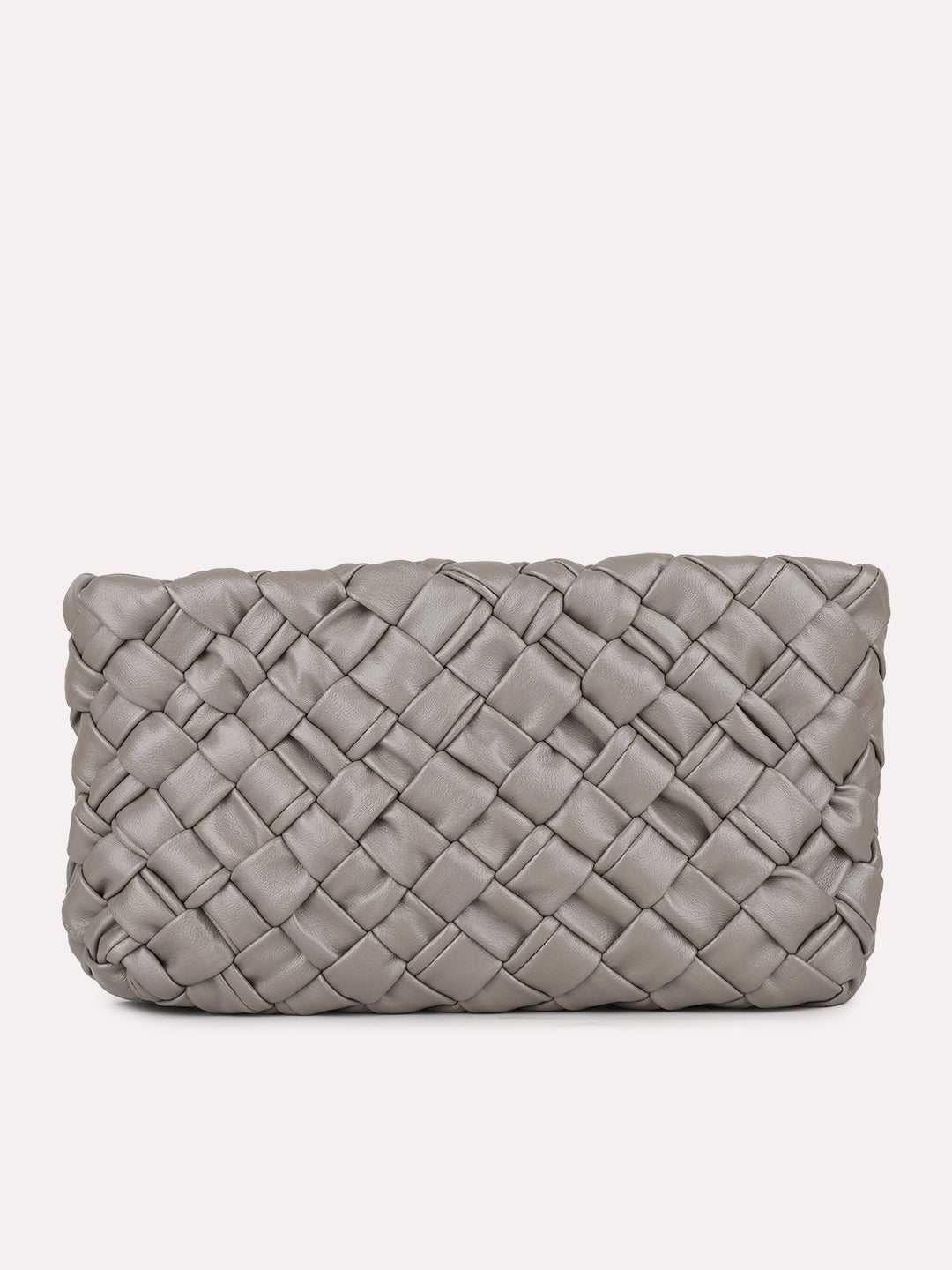 Womens Grey Textured Sling Bag With Zip Lock