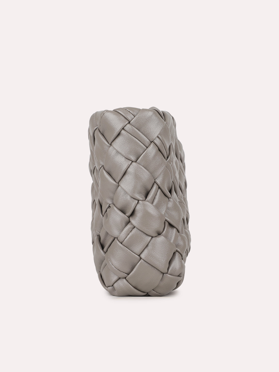 Womens Grey Textured Sling Bag With Zip Lock