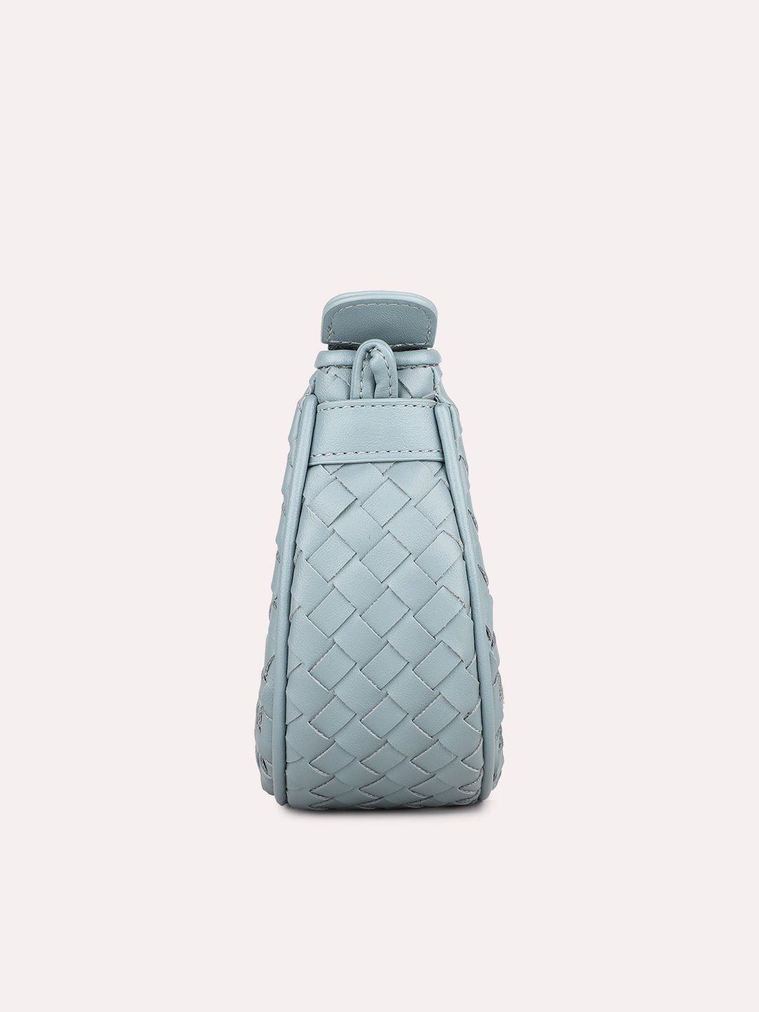 Womens Blue Textured Sling Bag With Zip Lock