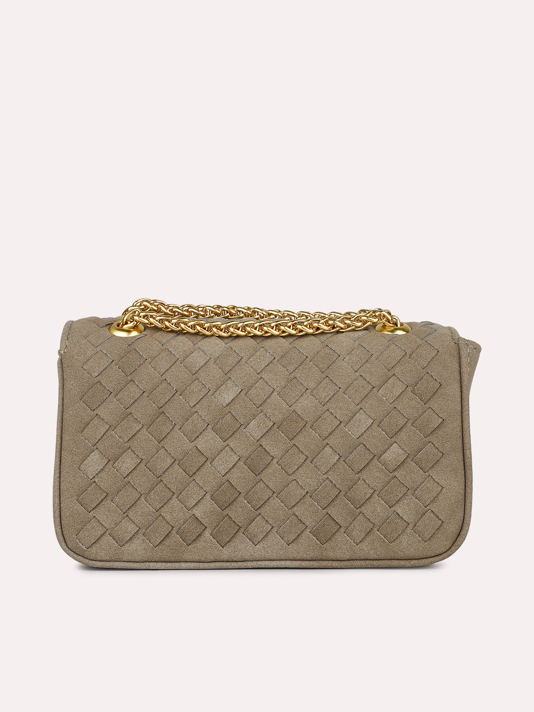 Womens Olive Party Textured Sling Bag With Twist Lock